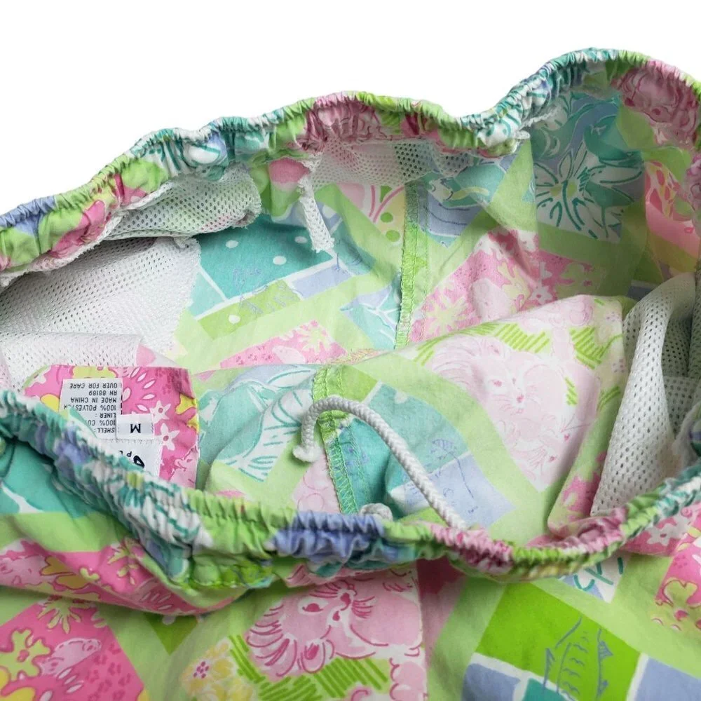 Lilly Pulitzer Shorts Animal Print Cotton High Waisted Vintage 90s Mens Medium